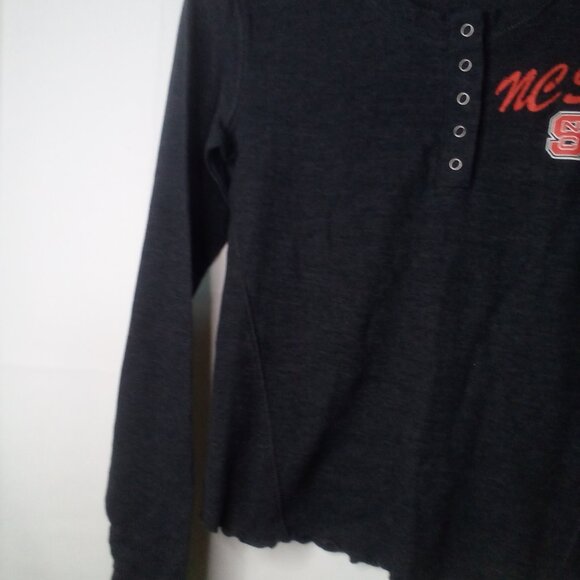 Bottom Drawers Sleepwear Shirt Women M NC State Long Sleeve Thermal Gray - Picture 5 of 14